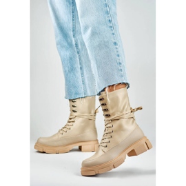 Bottines non isolées pour femme, beige JH21-31BE 1