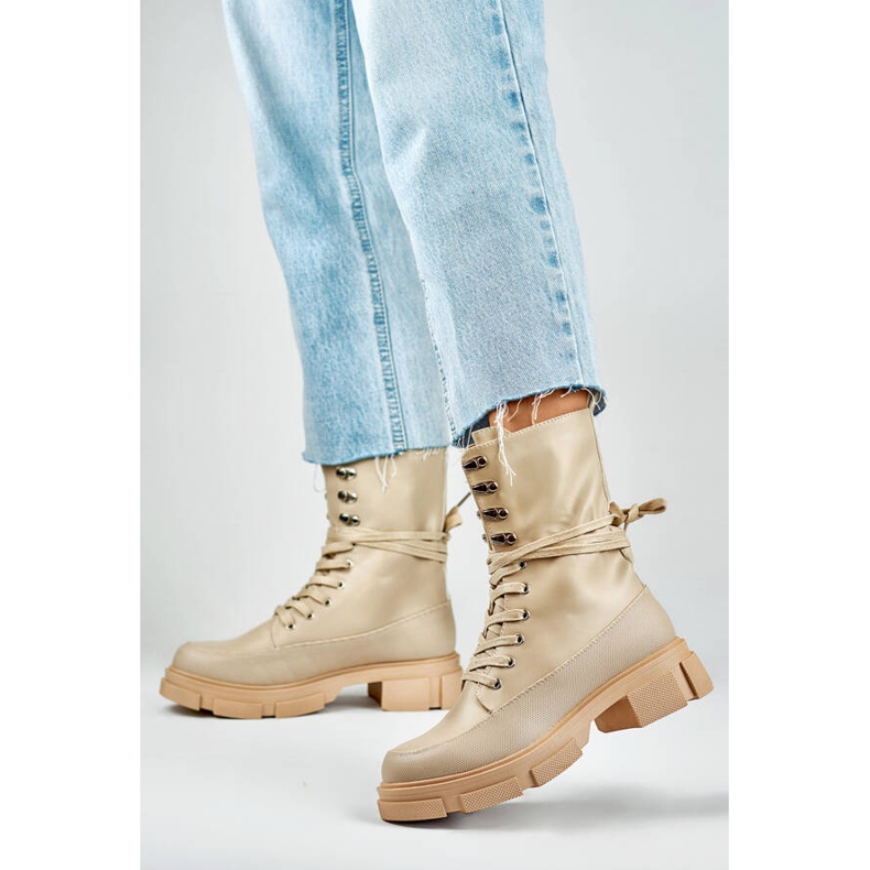 Bottines non isolées pour femme, beige JH21-31BE 1 Bottines non isolées pour femme, beige JH21-31BE 1