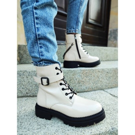 Baggies femme laquées avec chaîne amovible, beige 250013BE-LA 1