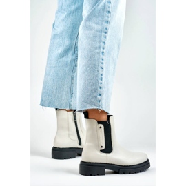 Bottines femme semelle épaisse, beige clair Laura La.Fi 250004BE-PU 2 Bottines femme semelle épaisse, beige clair Laura La.Fi 250004BE-PU 2