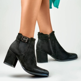Bottines en daim pour femmes, noires, 260041B-SU le noir 5