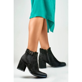Bottines en daim pour femmes, noires, 260041B-SU le noir 1