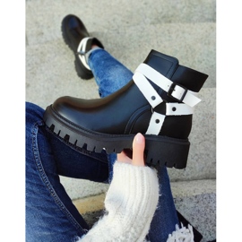 Bottes de travail isolées à sangles pour femme, noir 250043BW-PU blanche 1
