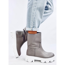Bottes avec une tige simple Jowita Grey gris 2