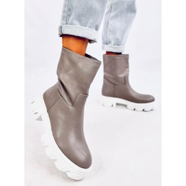 Bottes avec une tige simple Jowita Grey gris 3