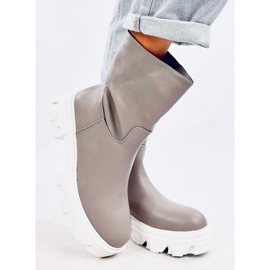 Bottes avec une tige simple Jowita Grey gris 5
