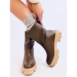 Bottes avec une tige simple Jowita Green vert 2