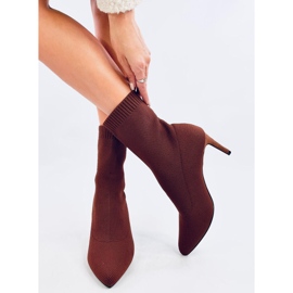 Donatella Bottines à talons aiguilles marron brun 4