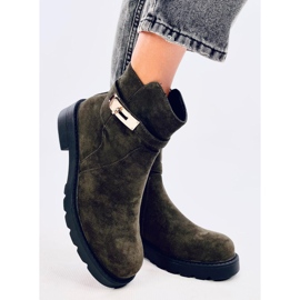 Drapers Bottines plates en daim vertes 3