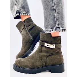 Drapers Bottines plates en daim vertes 4