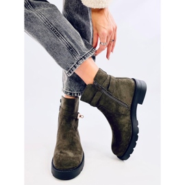 Drapers Bottines plates en daim vertes 2