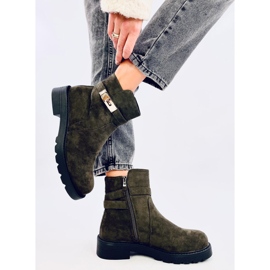 Drapers Bottines plates en daim vertes 5