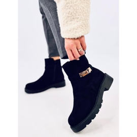 Drapers Bottines plates en daim noires le noir 3