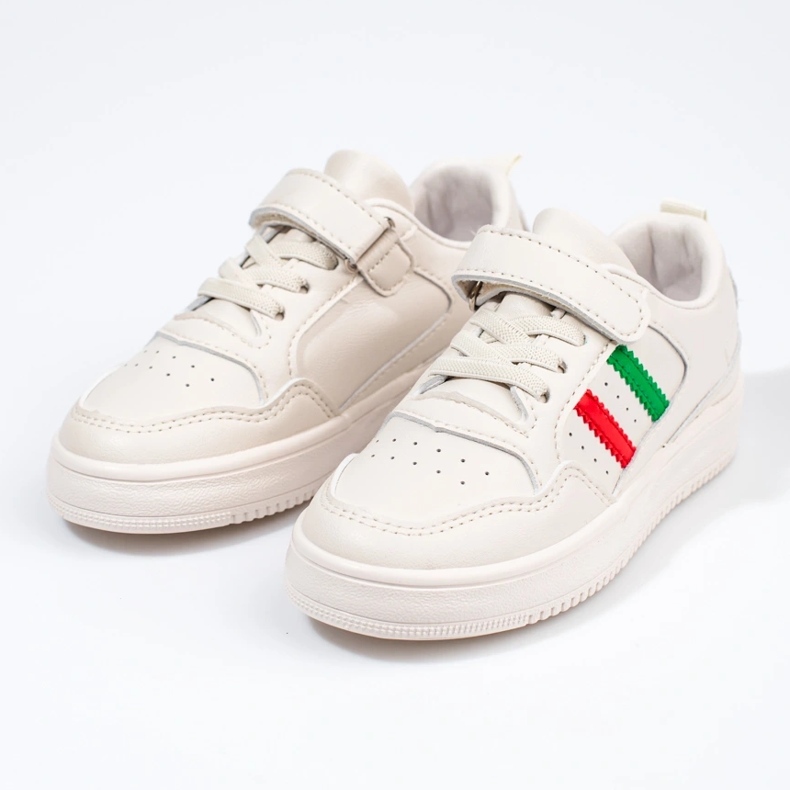 Baskets enfant blanches à brides 2