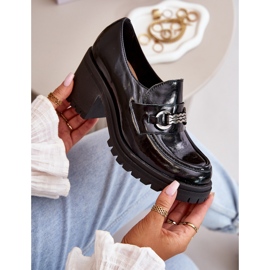 Zazoo 20175 Chaussures en Cuir Verni à Talon Haut pour Femme, Cuir Naturel, Noir 1