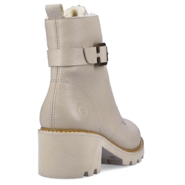 Bottes à talons hauts isolées confortables en cuir, beige Remonte D0A74-60 1