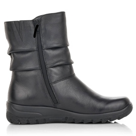 Bottines femme en cuir imperméable isolées avec de la laine Rieker Tex Z7193-00 noir 1