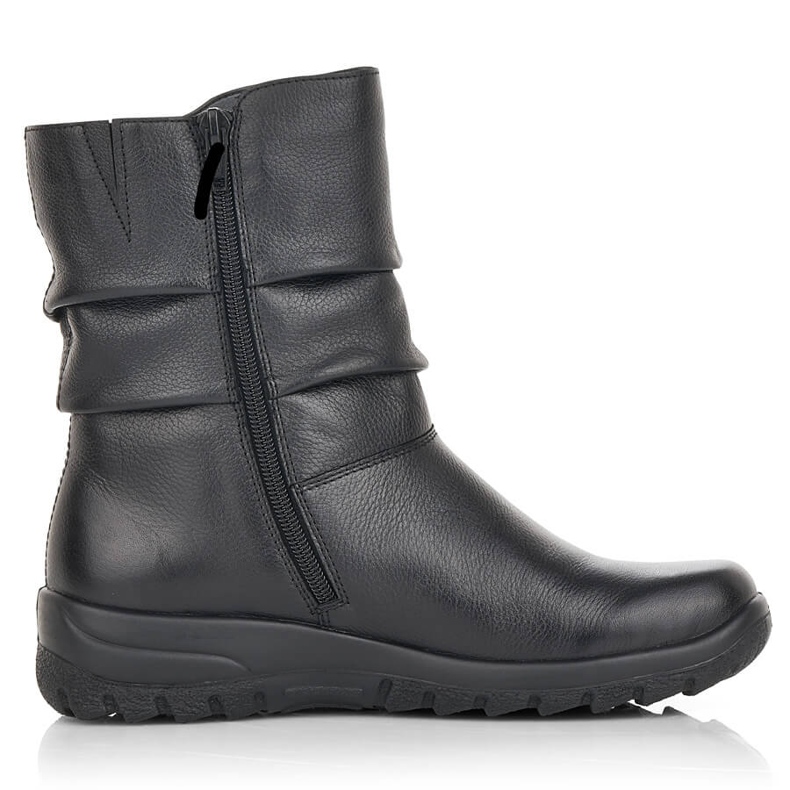 Bottines femme en cuir imperméable isolées avec de la laine Rieker Tex Z7193-00 noir 1