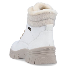 Bottines femme imperméables en cuir isolées avec de la laine, blanc Remonte D0E71-80 blanche 2