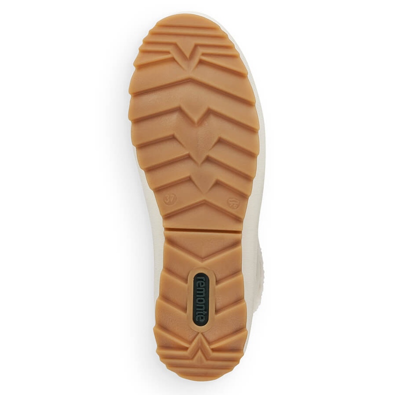 Bottines femme imperméables en cuir isolées avec de la laine, blanches Remonte R8480-80 2