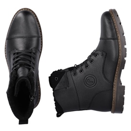 Bottines en cuir chaussures pour hommes isolées avec de la laine, noir Rieker 32133-00 le noir 2