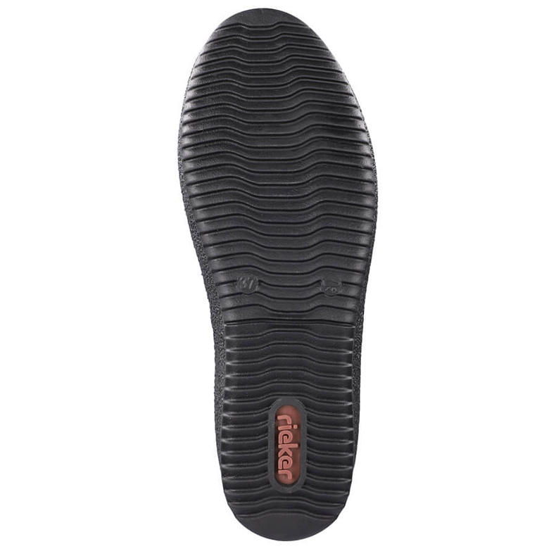 Bottes de neige imperméables en cuir isolées avec de la laine de mouton Rieker noir 2