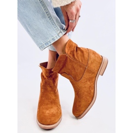 Bottes sur un talon compensé Deer Camel caché brun 1