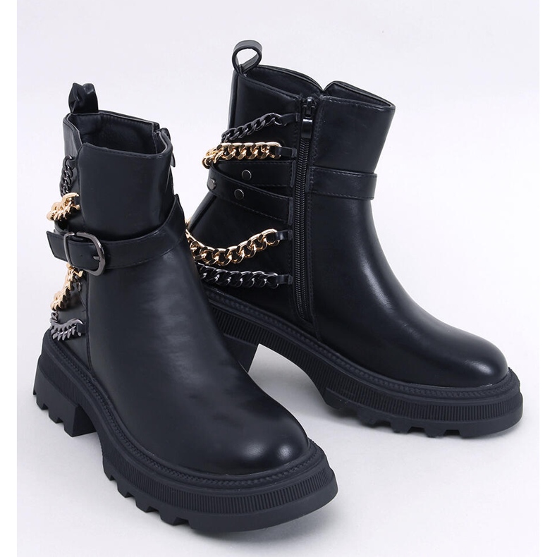 Bottines militaires avec chaînes Toliver Noir le noir 1