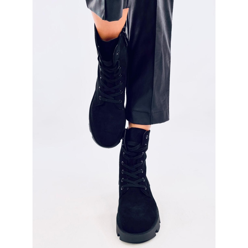 Bottes de travail en daim noir Pansy le noir 1