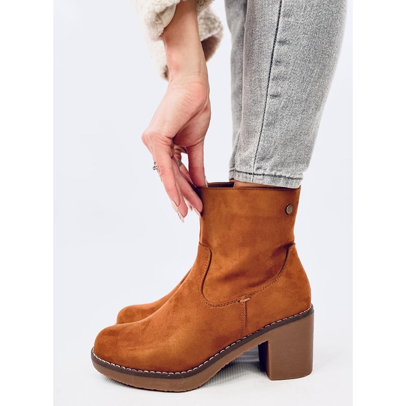 Bottines à talon en caoutchouc Linzi Camel brun 2