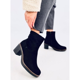 Bottines à talon en caoutchouc noir Linzi le noir 5