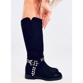 Brews Bottines femme en daim noires le noir 3