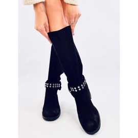 Brews Bottines femme en daim noires le noir 2