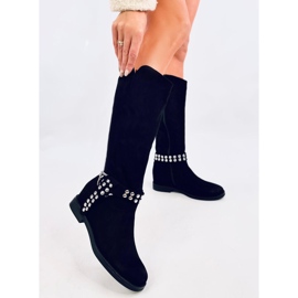 Brews Bottines femme en daim noires le noir 4