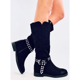 Brews Bottines femme en daim noires le noir 5