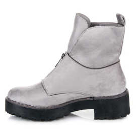 Vices Bottes fermées par une fermeture éclair gris 3