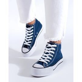 Baskets hautes sur la plate-forme bleu 2