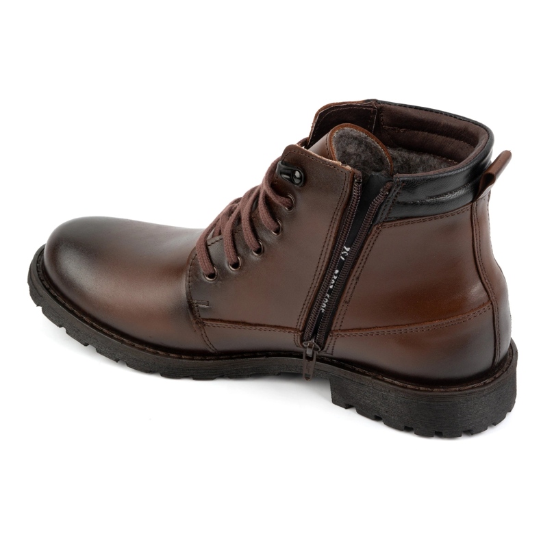 Olivier Chaussures d'hiver pour hommes, bottines en cuir 754, marron foncé brun 2 Olivier Chaussures d'hiver pour hommes, bottines en cuir 754, marron foncé brun 2