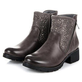 Vices Bottines zippées décontractées gris 4