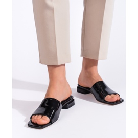 Goodin Mules classiques noires à talons pour femmes 1