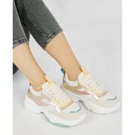 Chaussures de sport pour femmes à semelle épaisse doré 1