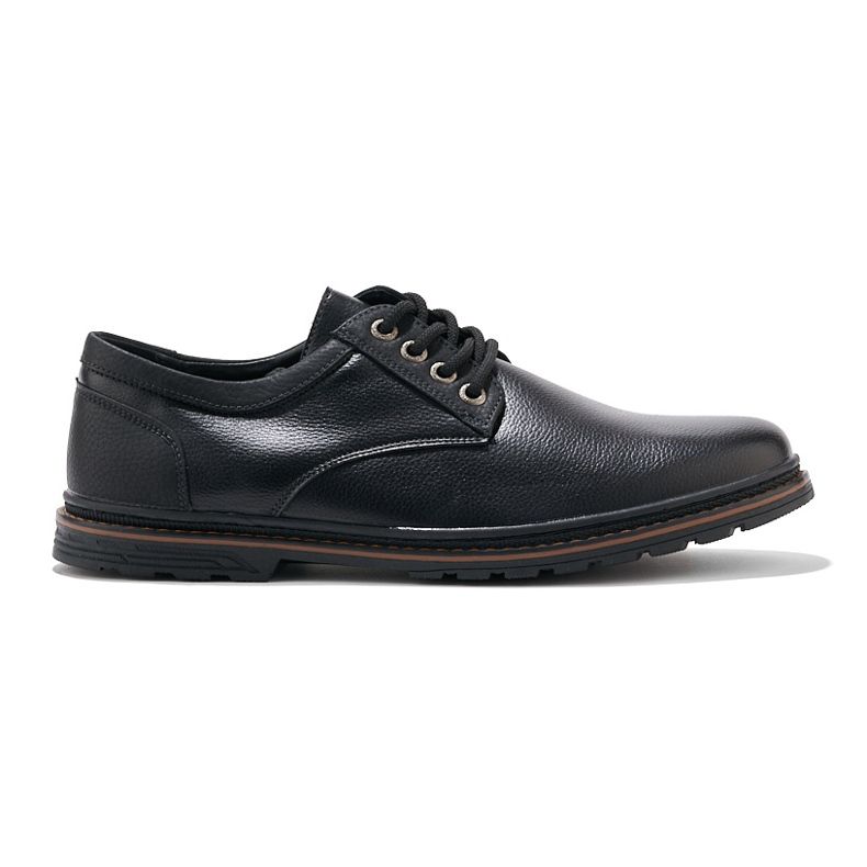 Chaussures à lacets noires pour hommes le noir 1