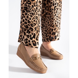 Mocassins femme beiges à boucle 1 Mocassins femme beiges à boucle 1