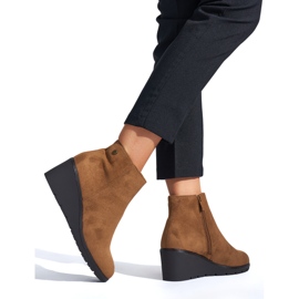 Bottes compensées marron brun 3