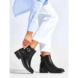 Bottines classiques noires pour femmes avec boucle le noir 2