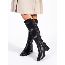 Bottines à talons en daim noir le noir 5