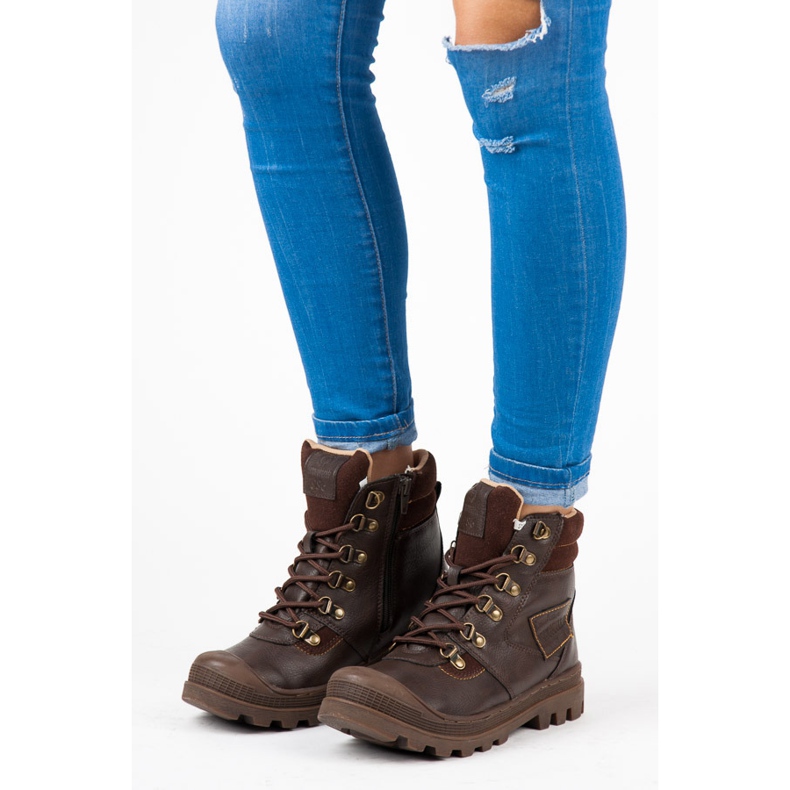 Arrigo Bello Trappeurs en peau de mouton brun 2