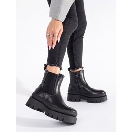 Seastar Bottines Chelsea noires pour femmes sur la plateforme le noir 1