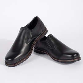 Chaussures à enfiler noires pour hommes 1