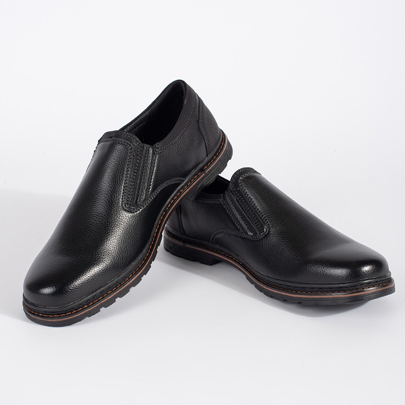 Chaussures à enfiler noires pour hommes 1